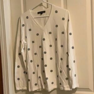 Tommy Hilfiger Large white and gray sweater top.